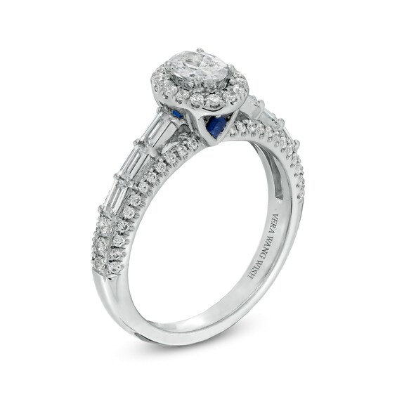 Vera Wang Love Collection 1 CT. T.w. Oval Diamond Frame Engagement Ring in 14K White Gold