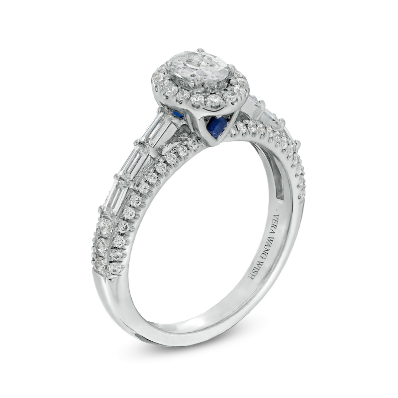 Main Image 3 of Vera Wang Love Collection 1 CT. T.W. Oval Diamond Frame Engagement Ring in 14K White Gold