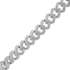 Thumbnail Image 1 of 2-7/8 CT. T.W. Diamond Double Row Curb Chain Link Bracelet in 10K White Gold - 8.5"