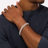 Thumbnail Image 2 of 2-7/8 CT. T.W. Diamond Double Row Curb Chain Link Bracelet in 10K White Gold - 8.5"