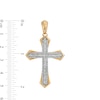 Thumbnail Image 1 of Men's 1 CT. T.W. Baguette and Round Diamond Triple Row Gothic-Style Cross Necklace Charm in 10K Gold