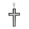Thumbnail Image 1 of Men's 1 CT. T.W. Diamond Frame Cross Necklace Charm in 10K White Gold