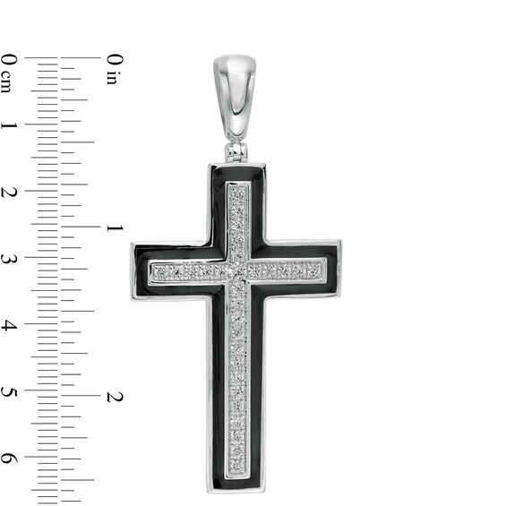 1 CT. T.w. Diamond Frame Cross Necklace Charm in 10K White Gold