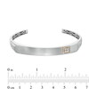 Thumbnail Image 2 of 1/6 CT. T.W. Quad Diamond Multi-Finish Octagonal Flat Top Beveled Edge Cuff in 10K Two-Tone Gold - 8.5"