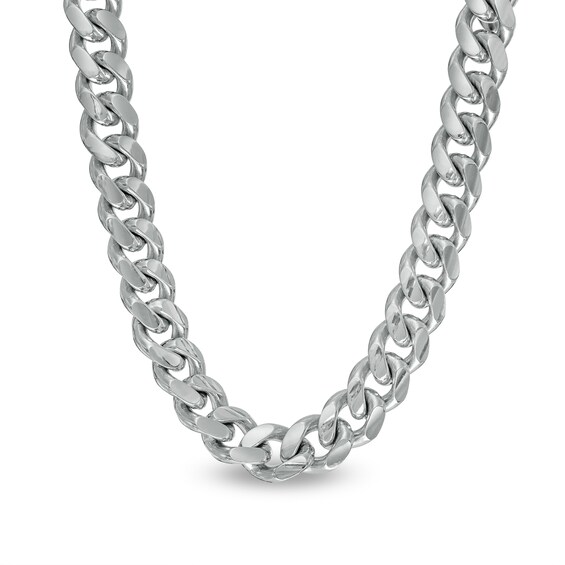 Vera Wang Men 9.0mm Cuban Link Chain Necklace in Solid Sterling Silver - 22"