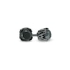 Thumbnail Image 0 of Vera Wang Men 1 CT. T.W. Black Diamond Solitaire Stud Earrings in Sterling Silver with Black Ruthenium