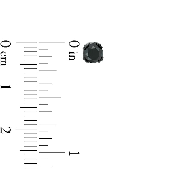 Vera Wang Men 1 CT. T.w. Black Diamond Solitaire Stud Earrings in Sterling Silver with Black Ruthenium