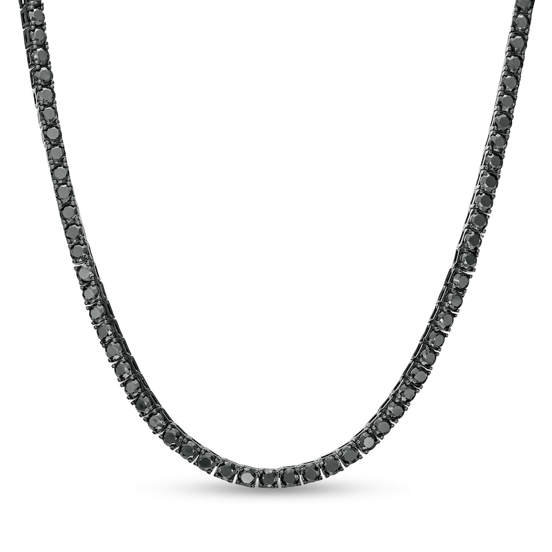 Main Image 1 of Vera Wang Men Spinel Necklace in Sterling Silver with Black Ruthenium- 22"