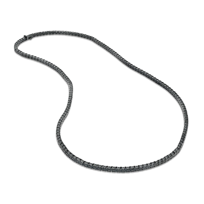 Main Image 4 of Vera Wang Men Spinel Necklace in Sterling Silver with Black Ruthenium- 22"