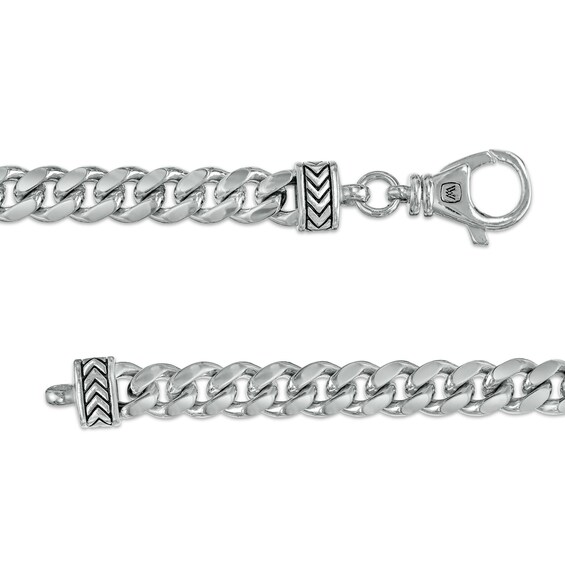 Vera Wang Men 9.0mm Cuban Link Chain Bracelet in Sterling Silver - 8.5"