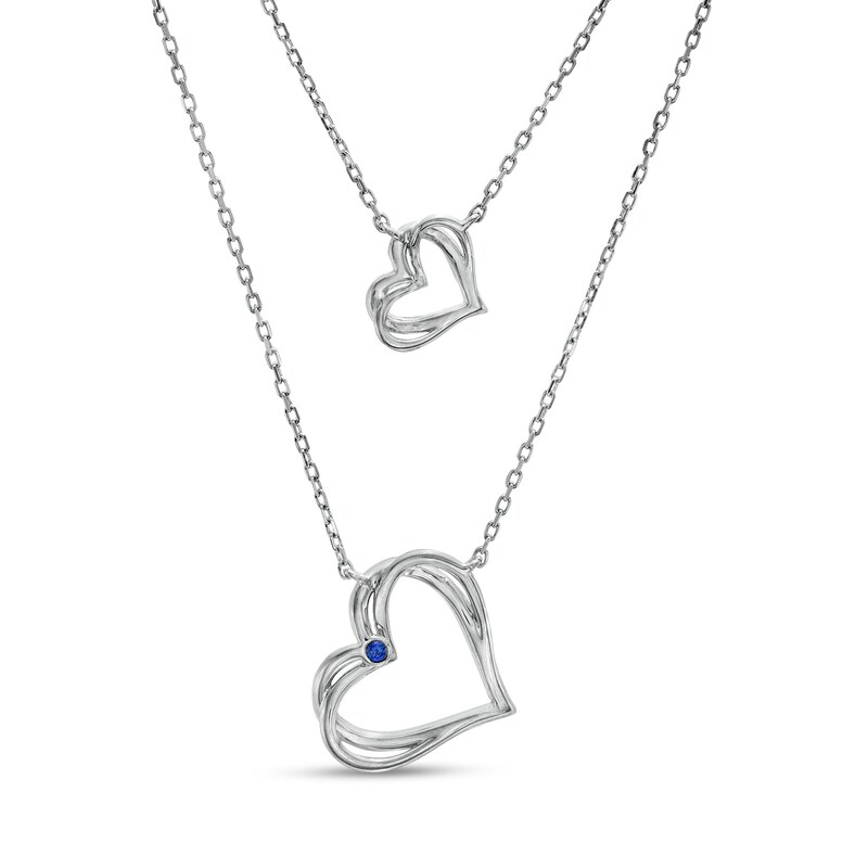 Main Image 2 of The Kindred Heart from Vera Wang Love Collection 1/4 CT. T.W. Diamond Double Strand Necklace in 10K White Gold