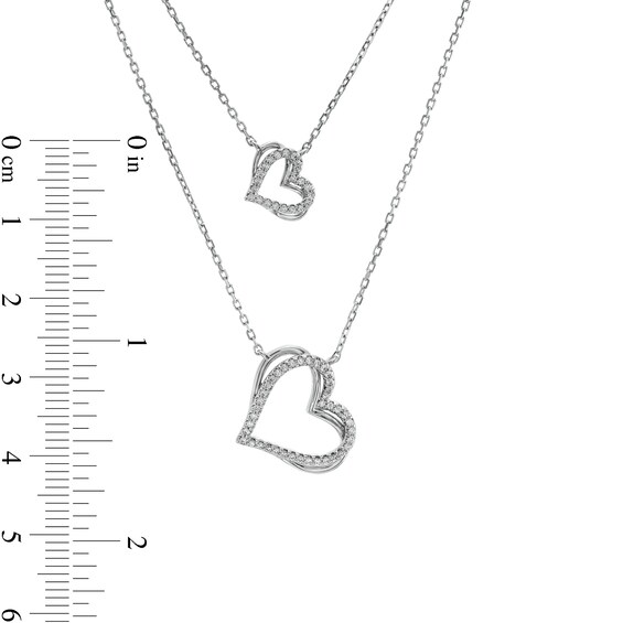 The Kindred Heart from Vera Wang Love Collection 1/4 CT. T.w. Diamond Double Strand Necklace in 10K White Gold