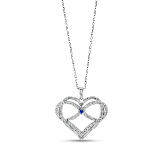 The Kindred Heart from Vera Wang Love Collection 1/3 CT. T.w. Diamond Infinity Heart Pendant in 10K White Gold – 19"