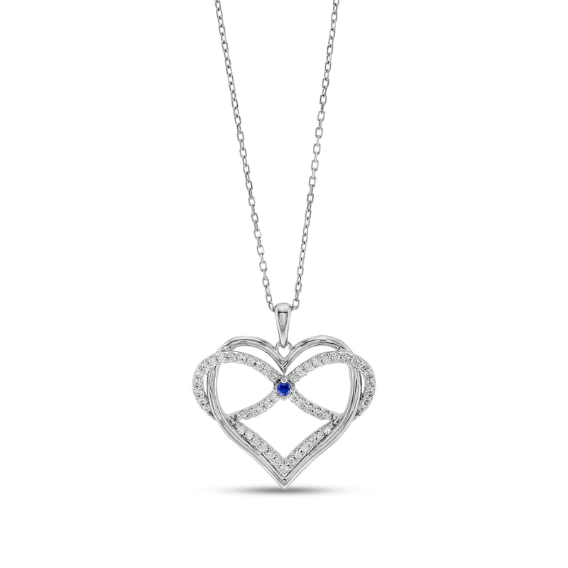 Main Image 1 of The Kindred Heart from Vera Wang Love Collection 1/3 CT. T.W. Diamond Infinity Heart Pendant in 10K White Gold – 19"