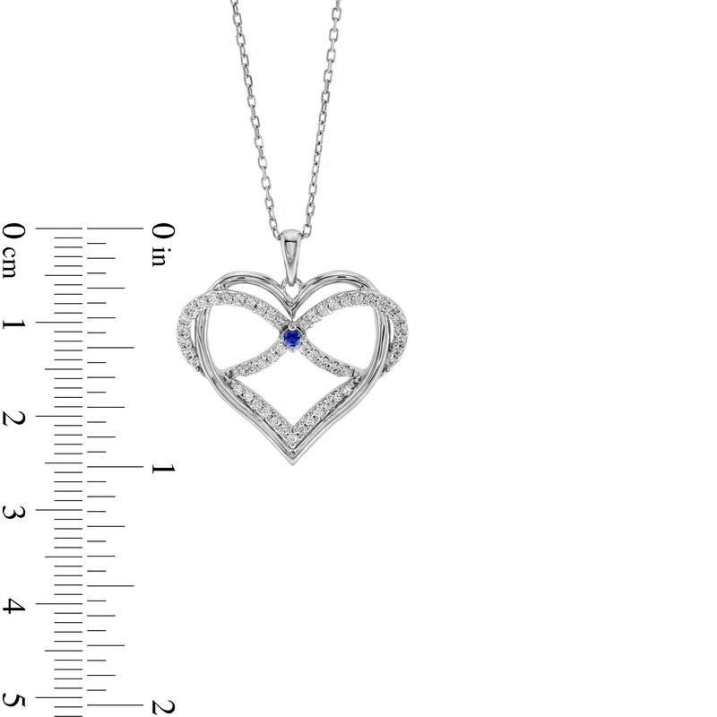 Main Image 2 of The Kindred Heart from Vera Wang Love Collection 1/3 CT. T.W. Diamond Infinity Heart Pendant in 10K White Gold – 19"
