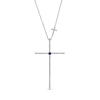 Thumbnail Image 1 of Vera Wang Love Collection 1/3 CT. T.W. Diamond Cross Pendant in 10K White Gold – 18.75"