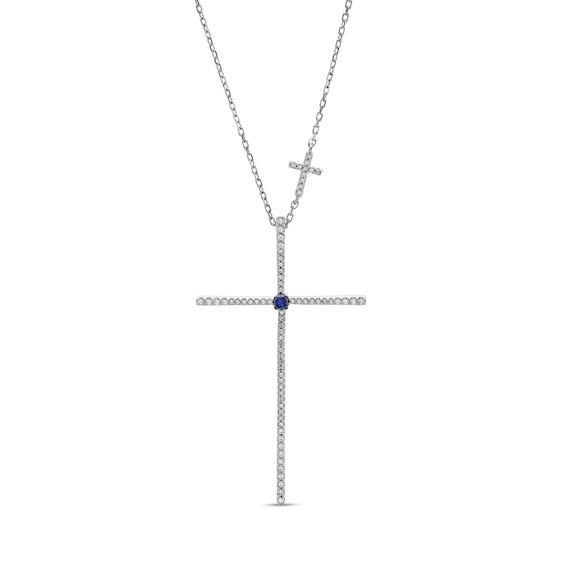 Vera Wang Love Collection 1/3 CT. T.w. Diamond Cross Pendant in 10K White Gold â 18.75"