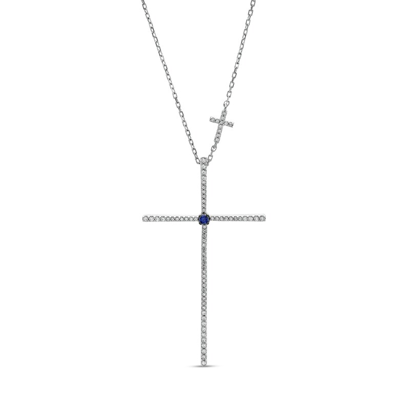 Main Image 1 of Vera Wang Love Collection 1/3 CT. T.W. Diamond Cross Pendant in 10K White Gold – 18.75"