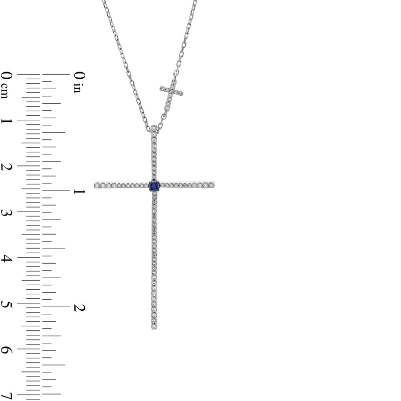 Main Image 2 of Vera Wang Love Collection 1/3 CT. T.W. Diamond Cross Pendant in 10K White Gold – 18.75"