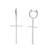 Thumbnail Image 1 of Vera Wang Love Collection 3/8 CT. T.W. Diamond Cross Drop Earrings in 10K White Gold