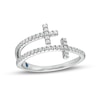 Thumbnail Image 1 of Vera Wang Love Collection 1/4 CT. T.W. Diamond Double Cross Bypass Ring in 10K White Gold