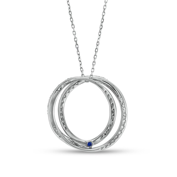 Vera Wang Love Collection 1 CT. T.w. Diamond Entwined Circle Pendant in 10K White Gold – 19"