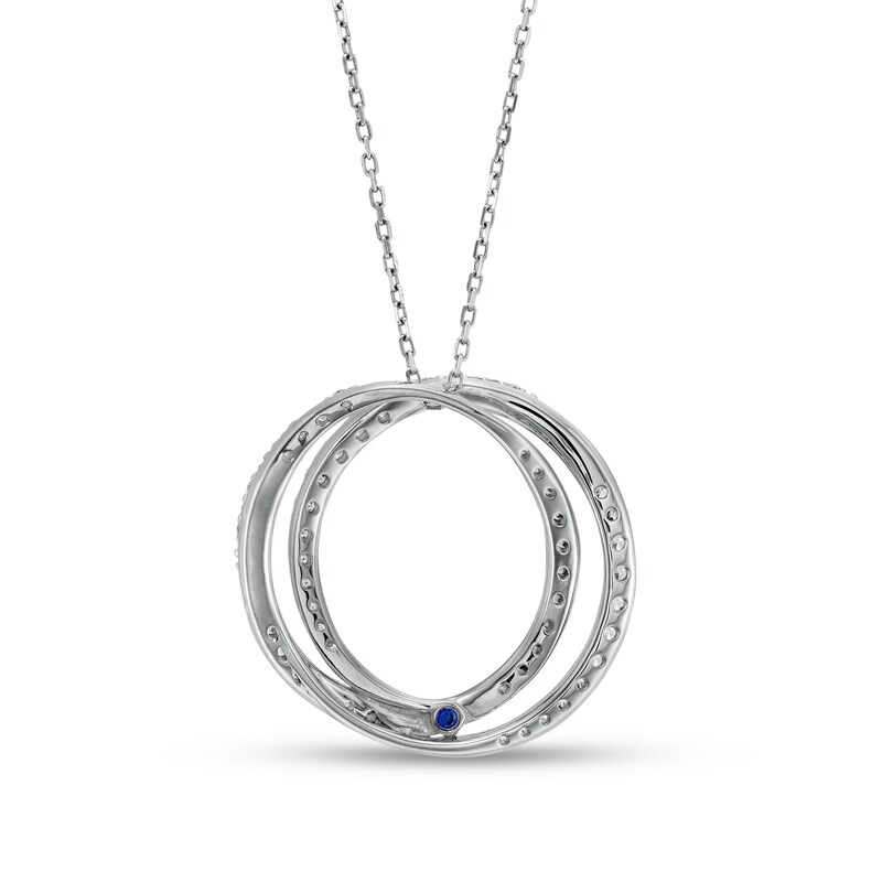 Main Image 2 of Vera Wang Love Collection 1 CT. T.W. Diamond Entwined Circle Pendant in 10K White Gold – 19"