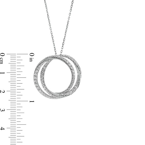 Vera Wang Love Collection 1 CT. T.w. Diamond Entwined Circle Pendant in 10K White Gold – 19"