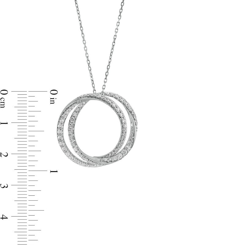 Main Image 3 of Vera Wang Love Collection 1 CT. T.W. Diamond Entwined Circle Pendant in 10K White Gold – 19"