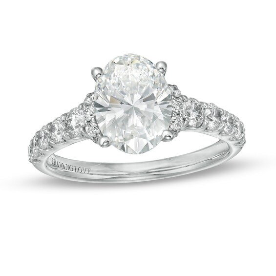True Lab-Grown Diamonds by Vera Wang Love 2-3/4 CT. T.w. Collar Engagement Ring in 14K White Gold (F/Vs2)