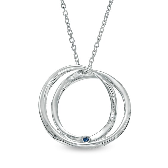Vera Wang Love Collection 1/4 CT. T.w. Diamond Entwined Circle Pendant in 10K White Gold â 19"