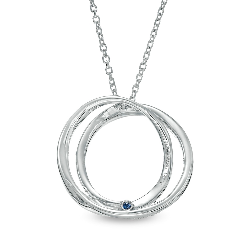 Main Image 4 of Vera Wang Love Collection 1/4 CT. T.W. Diamond Entwined Circle Pendant in 10K White Gold – 19"