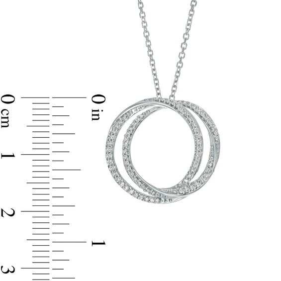 Vera Wang Love Collection 1/4 CT. T.w. Diamond Entwined Circle Pendant in 10K White Gold â 19"