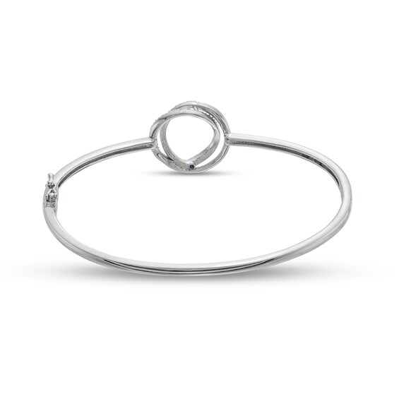 Vera Wang Love Collection 3/8 CT. T.w. Diamond Entwined Circle Bangle in 10K White Gold â 7.25"