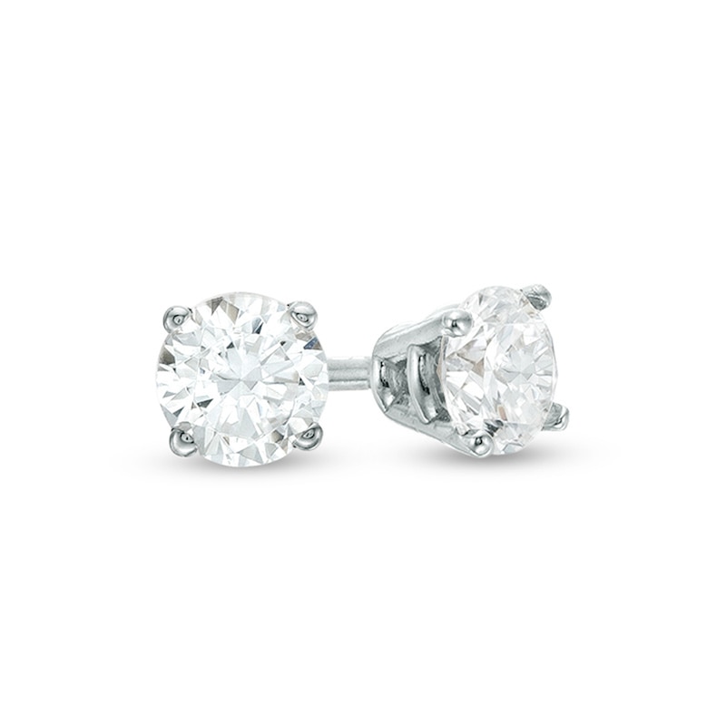 Main Image 1 of 1/5 CT. T.W. Diamond Solitaire Stud Earrings in 10K White Gold (J/I3)