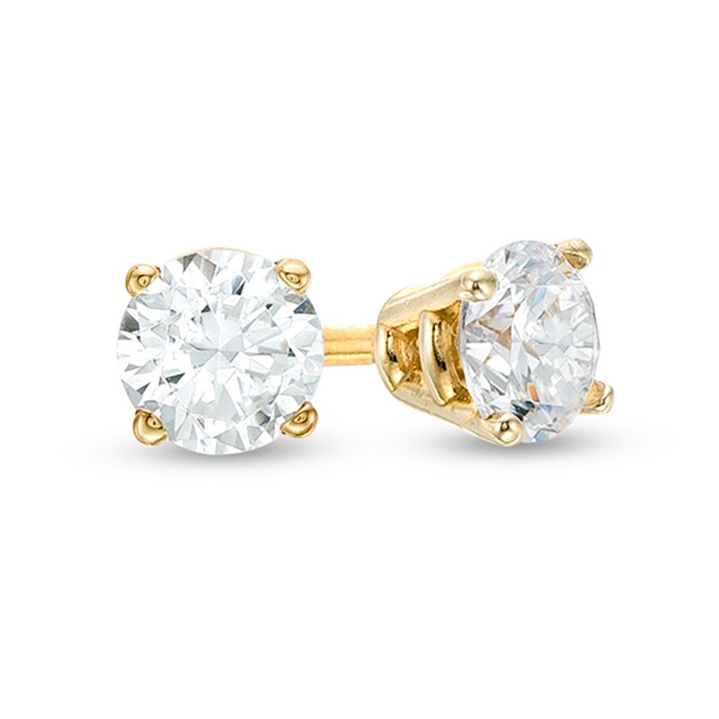 Main Image 1 of 1/5 CT. T.W. Diamond Solitaire Stud Earrings in 10K Gold (J/I3)
