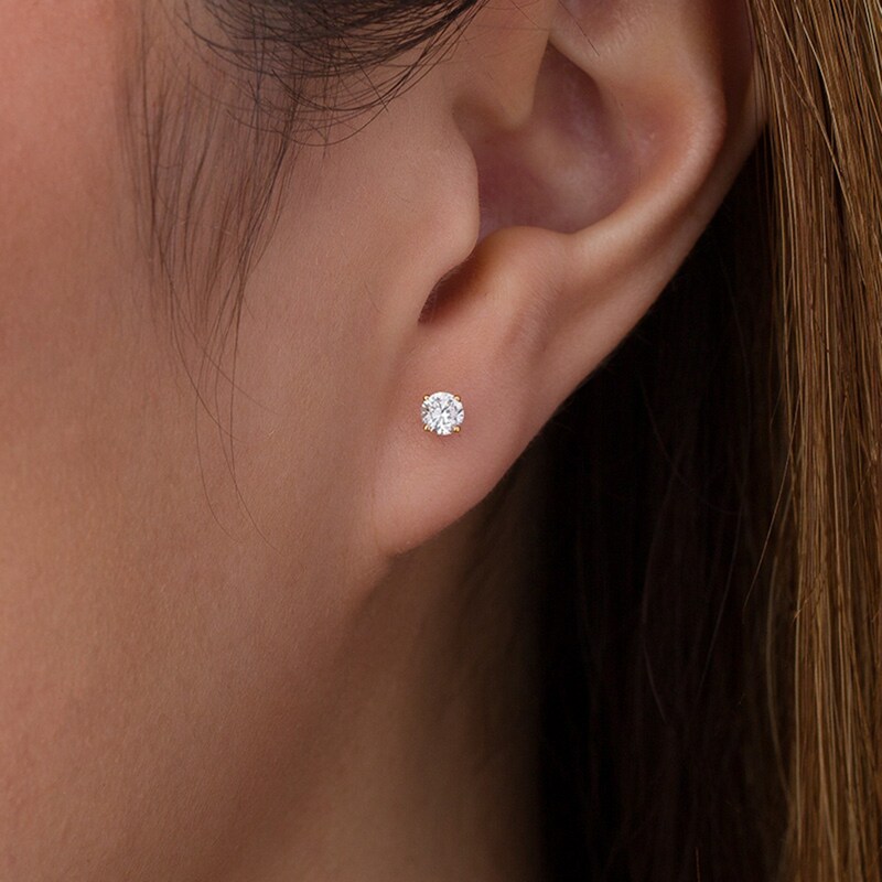 Main Image 2 of 1/5 CT. T.W. Diamond Solitaire Stud Earrings in 10K Gold (J/I3)