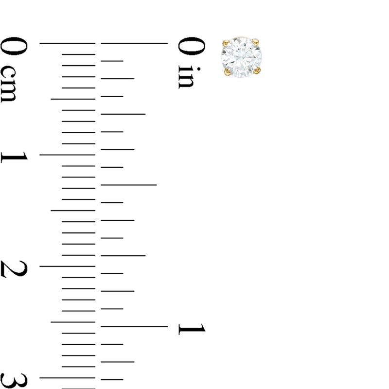 Main Image 3 of 1/5 CT. T.W. Diamond Solitaire Stud Earrings in 10K Gold (J/I3)