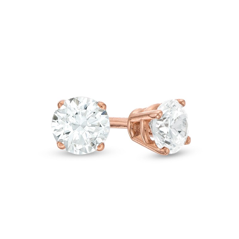 Main Image 1 of 1/5 CT. T.W. Diamond Solitaire Stud Earrings in 10K Rose Gold (J/I3)