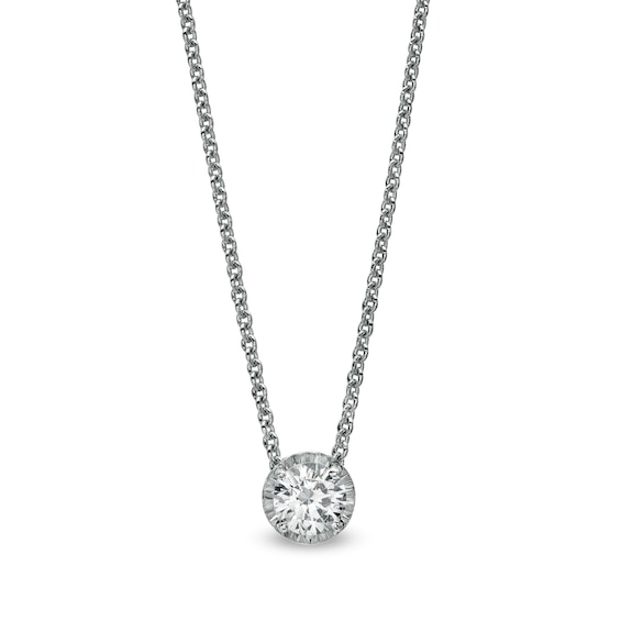 1/5 CT. Diamond Solitaire Pendant in 10K White Gold (I/I3)