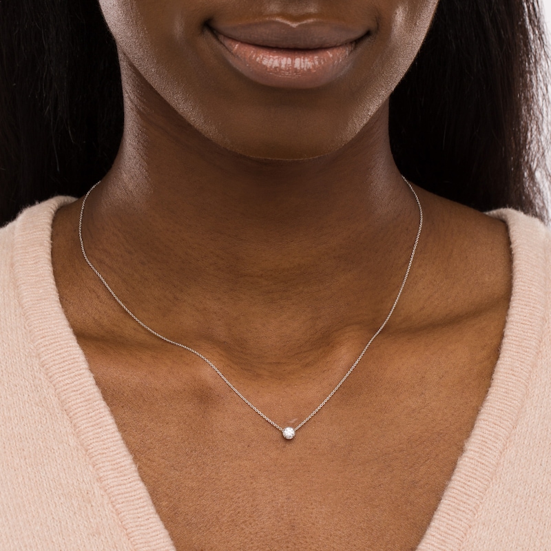 Main Image 2 of 1/5 CT. Diamond Solitaire Pendant in 10K White Gold (I/I3)