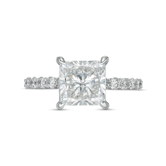 True Lab-Grown Diamonds by Vera Wang Love 3-1/2 CT. T.w. Princess-Cut center Stone Engagement Ring in 14K White Gold