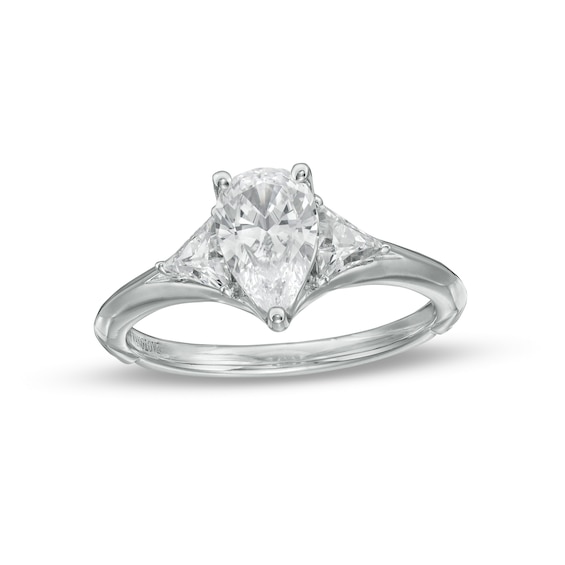 Vera Wang Love Collection Limited Edition 1-1/3 CT. T.w. Certified Pear-Shaped Diamond Ring in 14K White Gold (I/Si2)