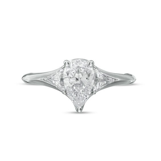 Vera Wang Love Collection Limited Edition 1-1/3 CT. T.w. Certified Pear-Shaped Diamond Ring in 14K White Gold (I/Si2)