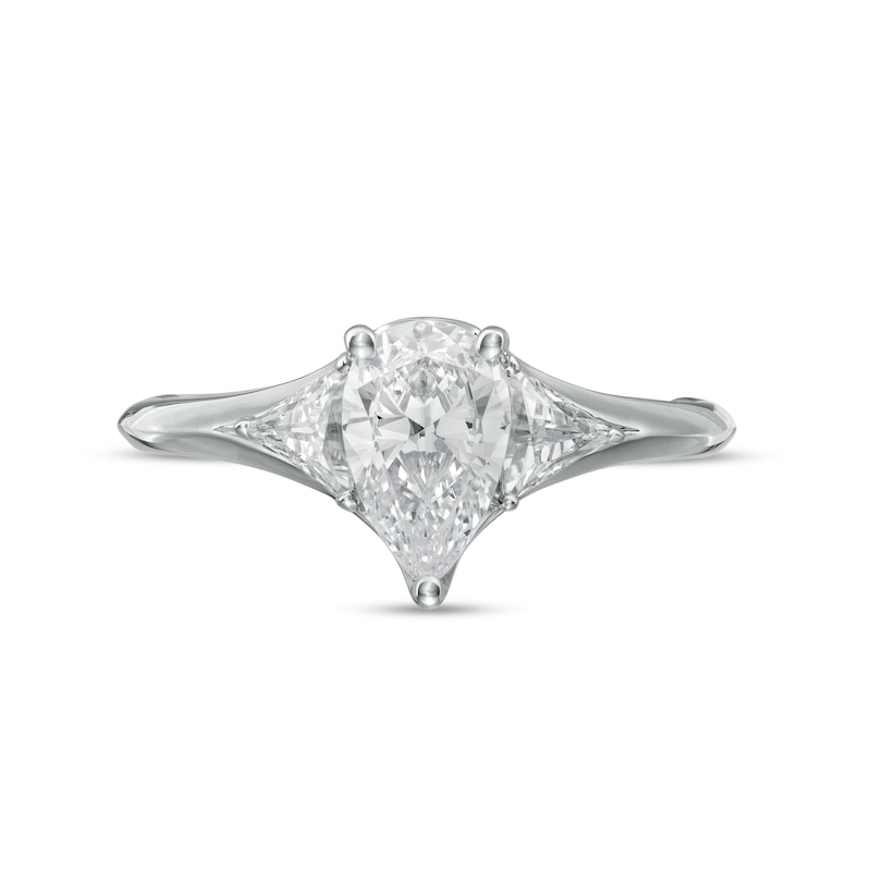 Main Image 4 of Vera Wang Love Collection Limited Edition 1-1/3 CT. T.W. Certified Pear-Shaped Diamond Ring in 14K White Gold (I/SI2)