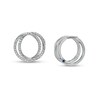 Thumbnail Image 2 of Vera Wang Love Collection 1/3 CT. T.W. Diamond Entwined Circle Stud Earrings in 10K White Gold