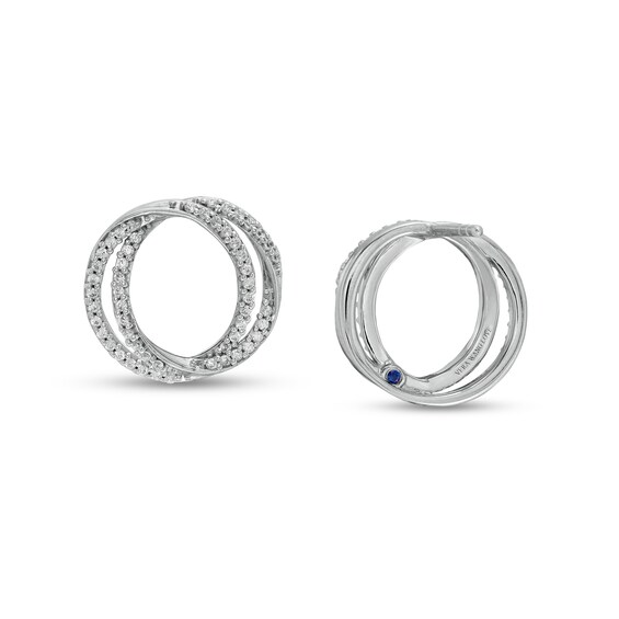 Vera Wang Love Collection 1/3 CT. T.w. Diamond Entwined Circle Stud Earrings in 10K White Gold