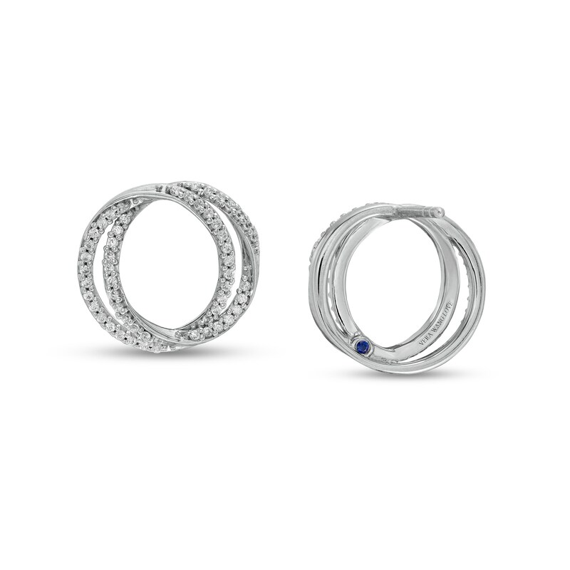 Main Image 2 of Vera Wang Love Collection 1/3 CT. T.W. Diamond Entwined Circle Stud Earrings in 10K White Gold