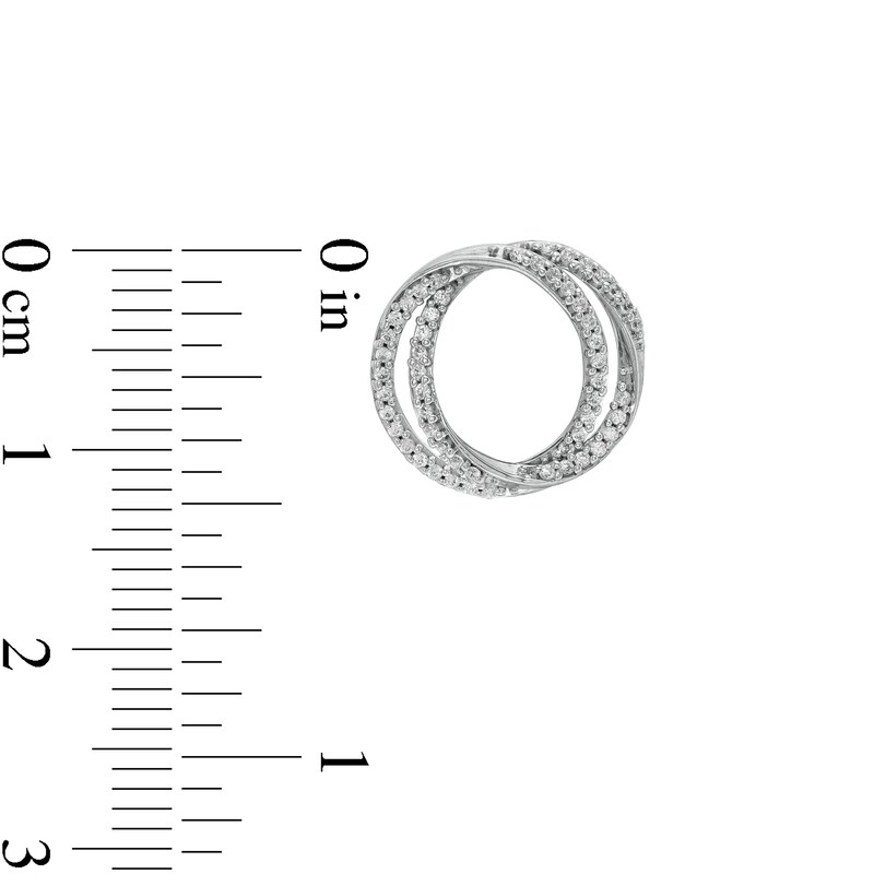 Main Image 3 of Vera Wang Love Collection 1/3 CT. T.W. Diamond Entwined Circle Stud Earrings in 10K White Gold