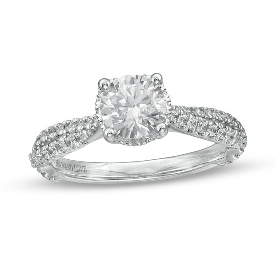 Vera Wang Love Collection Limited Edition 1-1/3 CT. T.w. Certified Diamond Split Shank Ring in 14K White Gold (I/Si2)